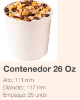 CONTENEDOR BIOFORM 26oz X 25 UND