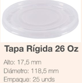 TAPA CONTENEDOR BIOFORM 26oz X 25 UND