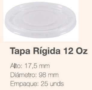 TAPA CONTENEDOR BIOFORM 12oz X 25 UND